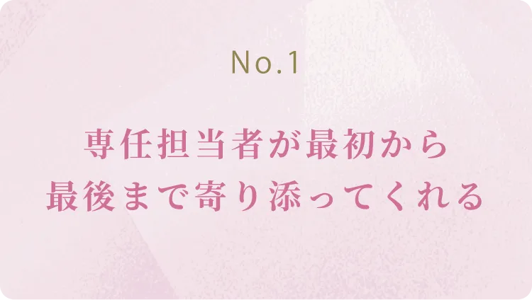専任担当者が最初から最後まで寄り添ってくれる